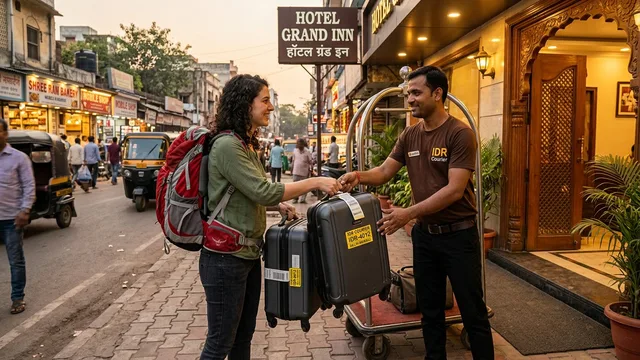 Tourist luggage courier service for suitcases and travel bags
