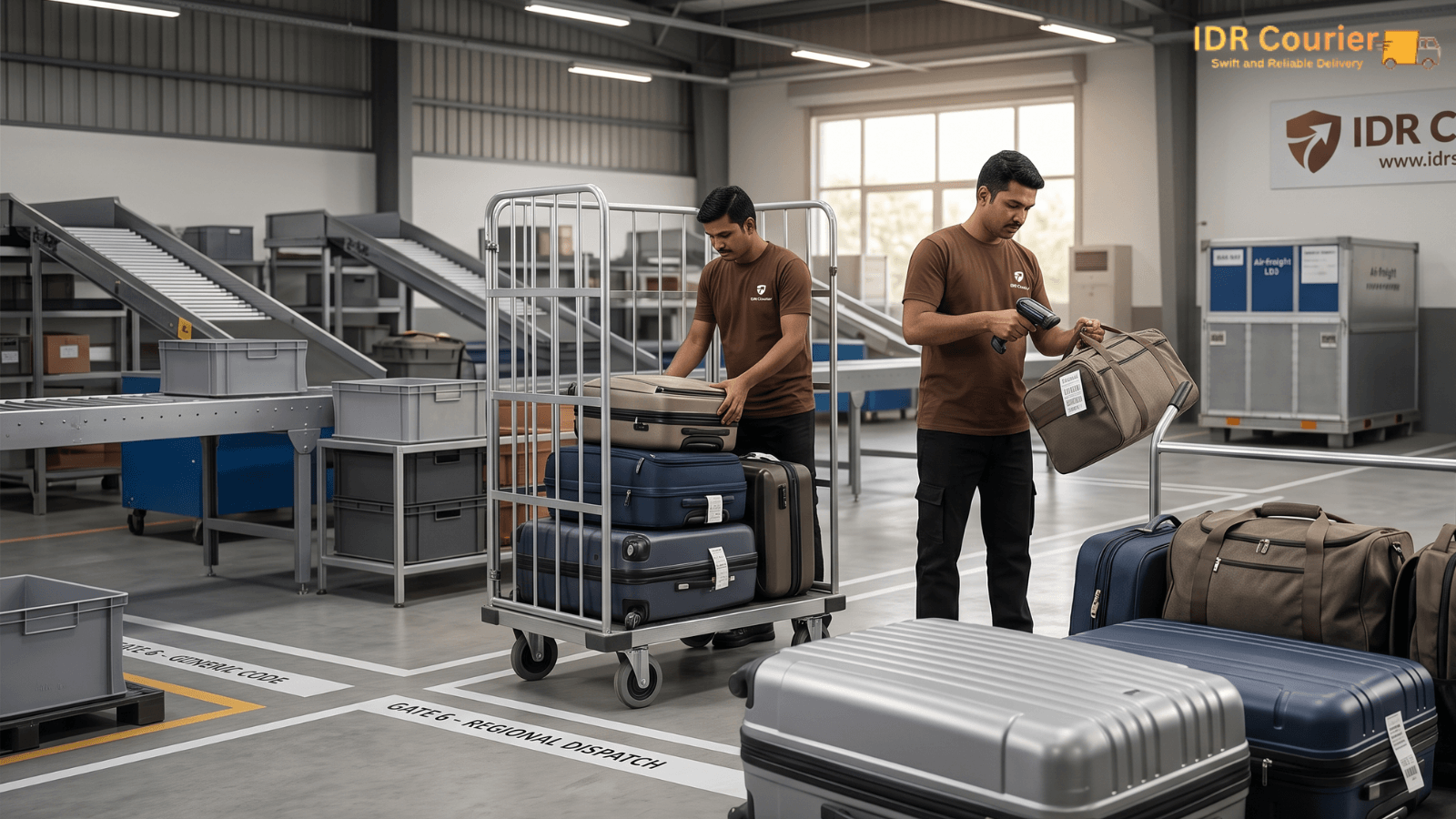Sealed business shipments being sorted for dispatch through the courier network