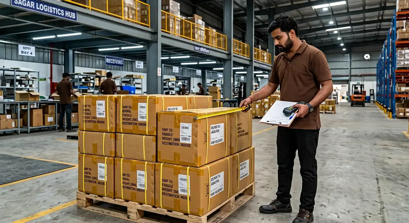 Partner hub weighing and dimensional measurement for B2B cargo in Sagar