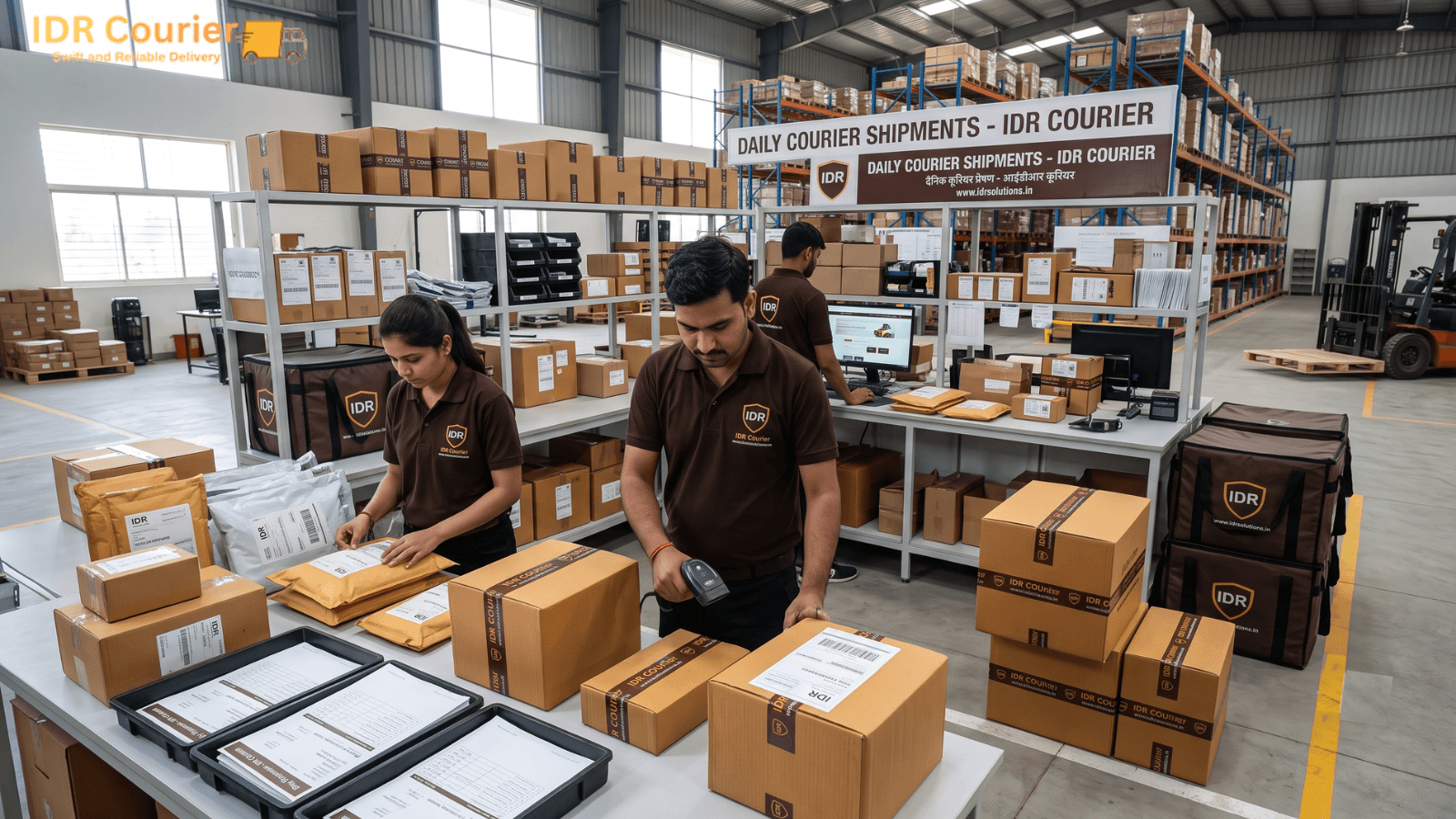 Business logistics coordination for B2B courier shipments in Ujjain