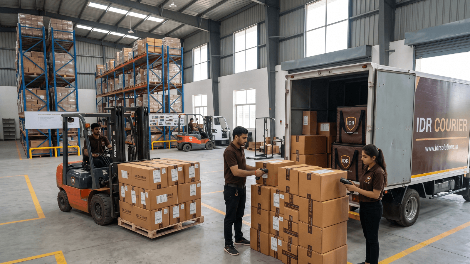 Warehouse goods being prepared for bulk B2B shipment in Ujjain