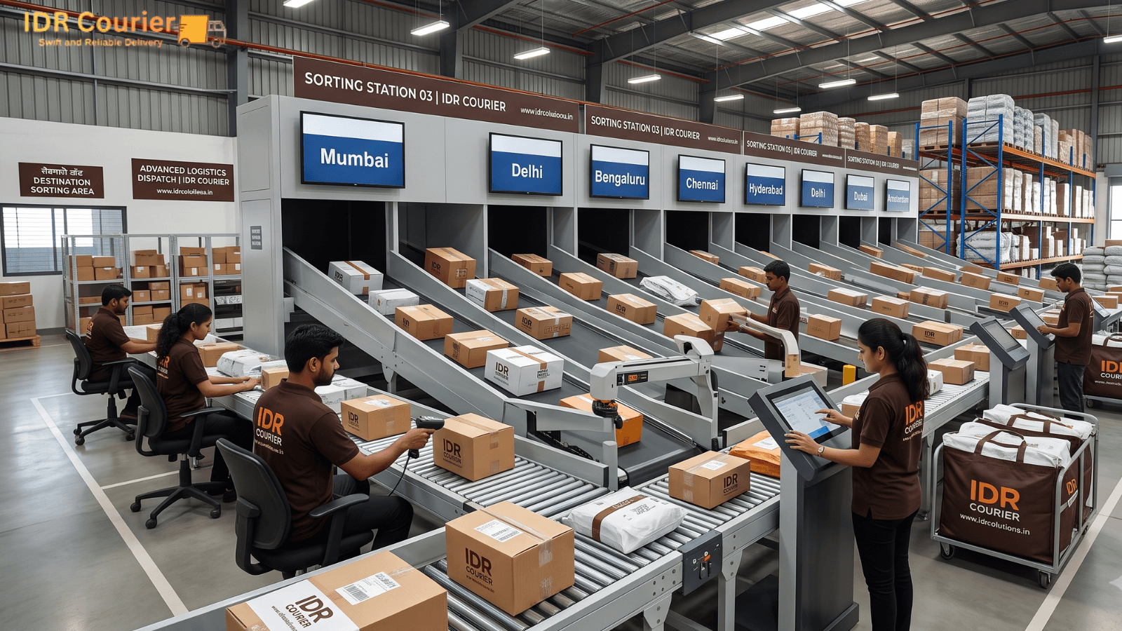 Collected shipments sorted and prepared for dispatch after courier pickup in Indore