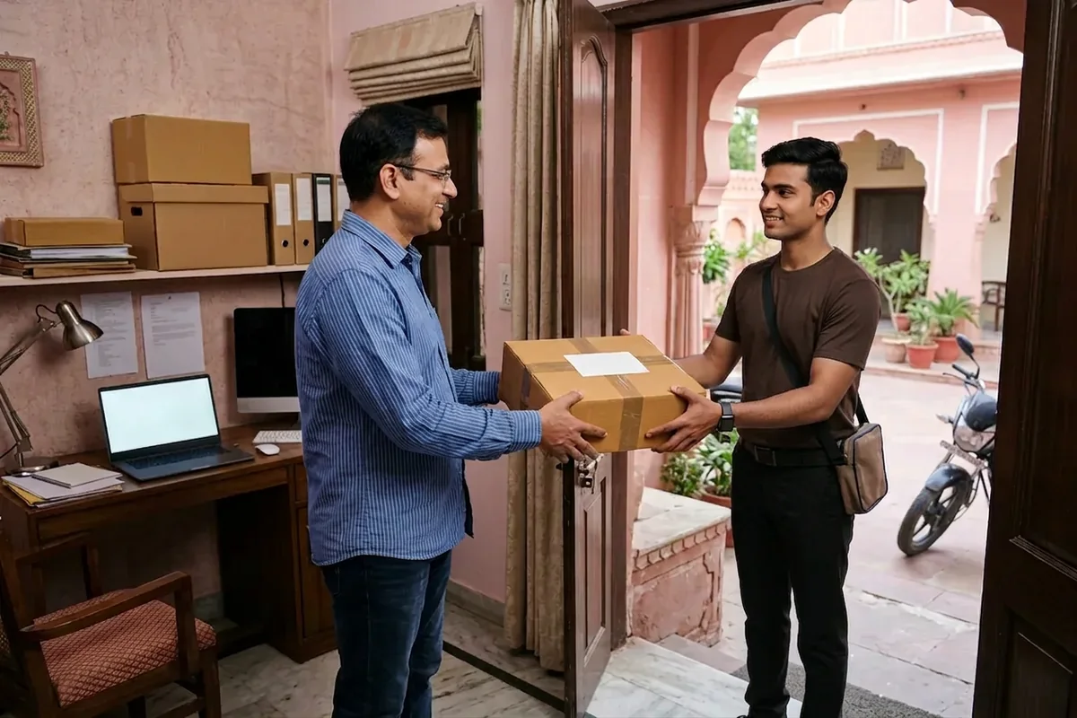 Doorstep courier pickup from a home office or business location in Jaipur