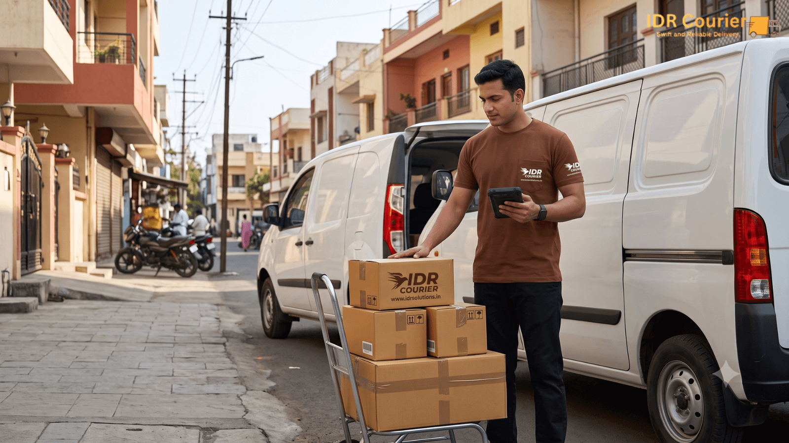 Courier shipment moving through the courier network for final-mile delivery