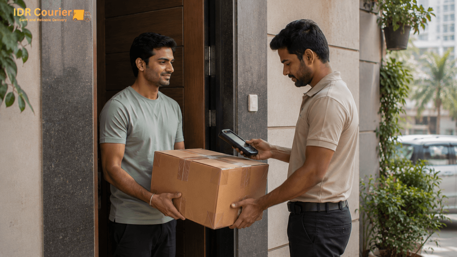 Courier pickup coordinated from a Mumbai address