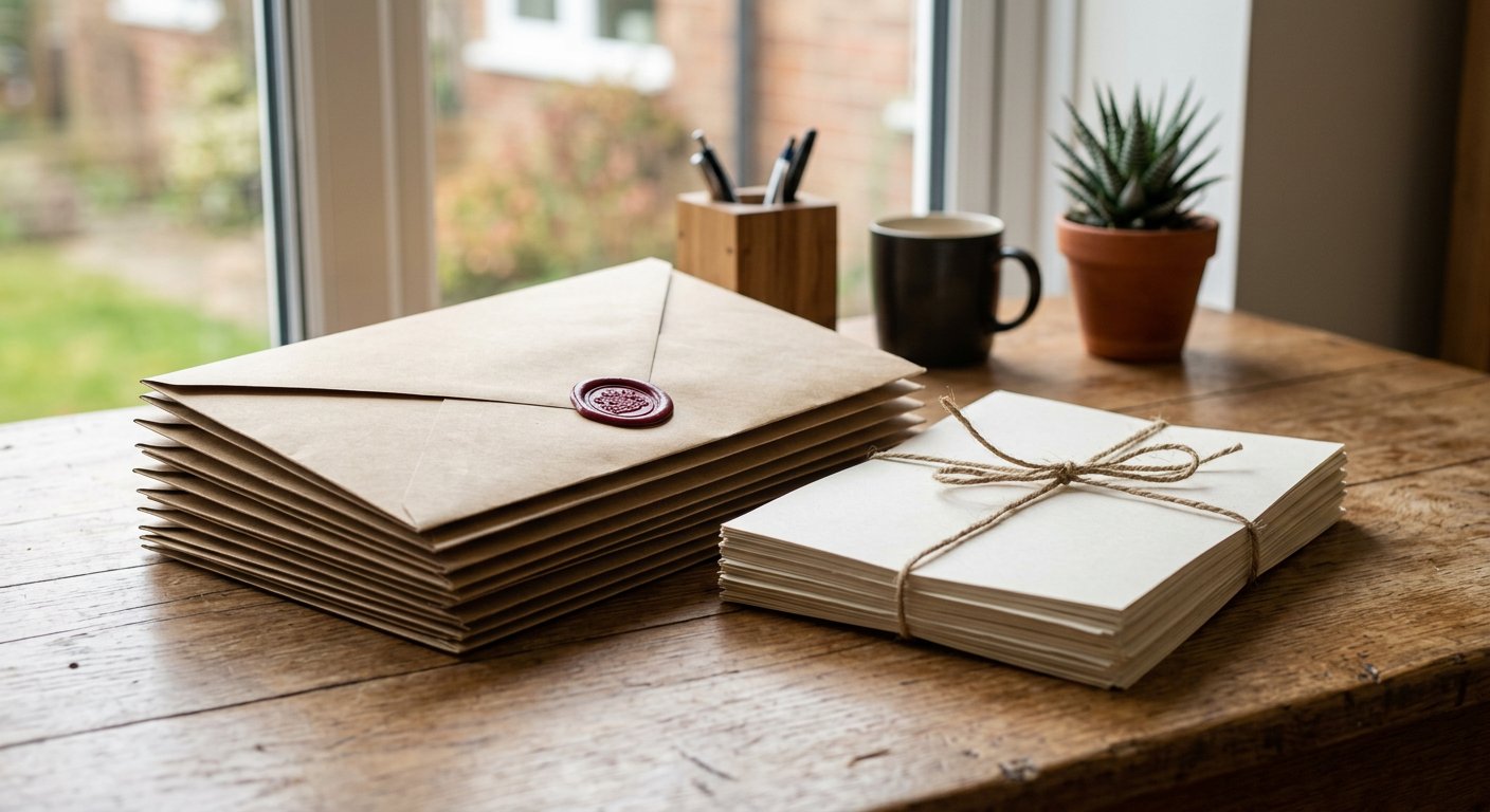 Sealed document envelopes and file bundles prepared for courier dispatch in Pune