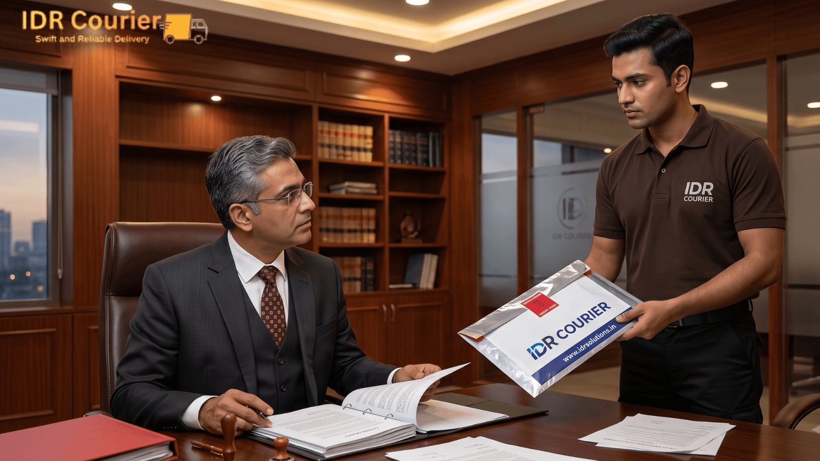 Sealed legal documents and agreements ready for courier pickup in Ujjain