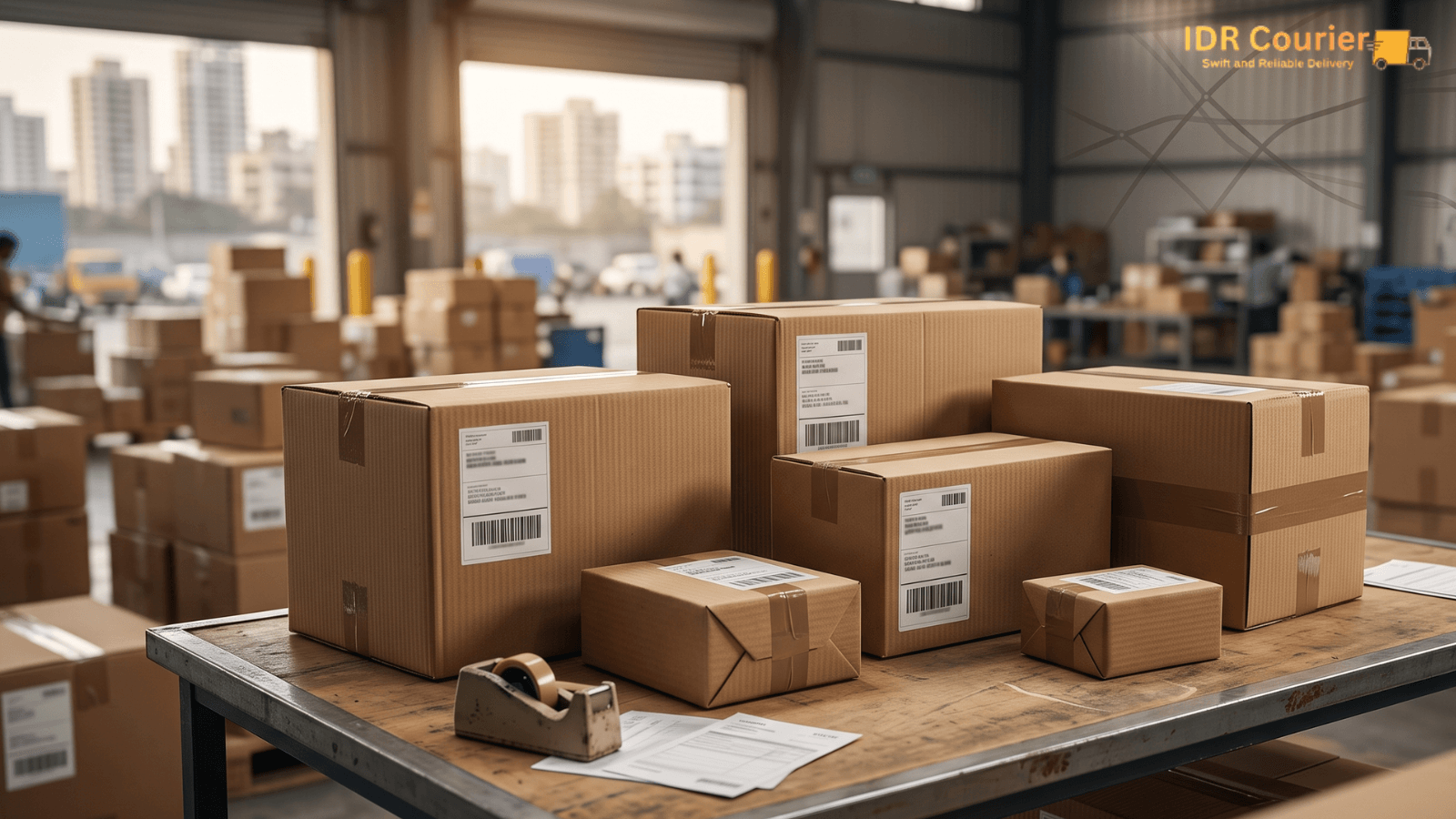 Courier pickup coordinated at an office in Bhopal