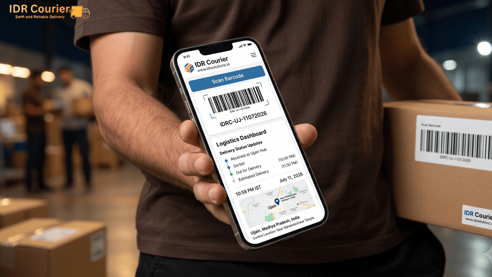 Tracking notification sent after doorstep pickup in Indore