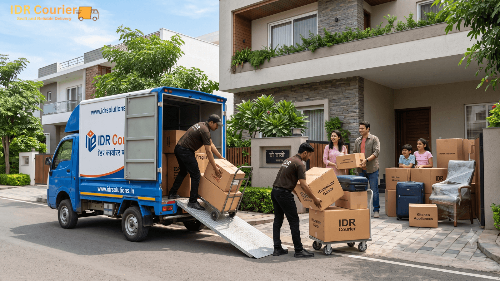Household items courier pickup van in Indore for furniture and boxes