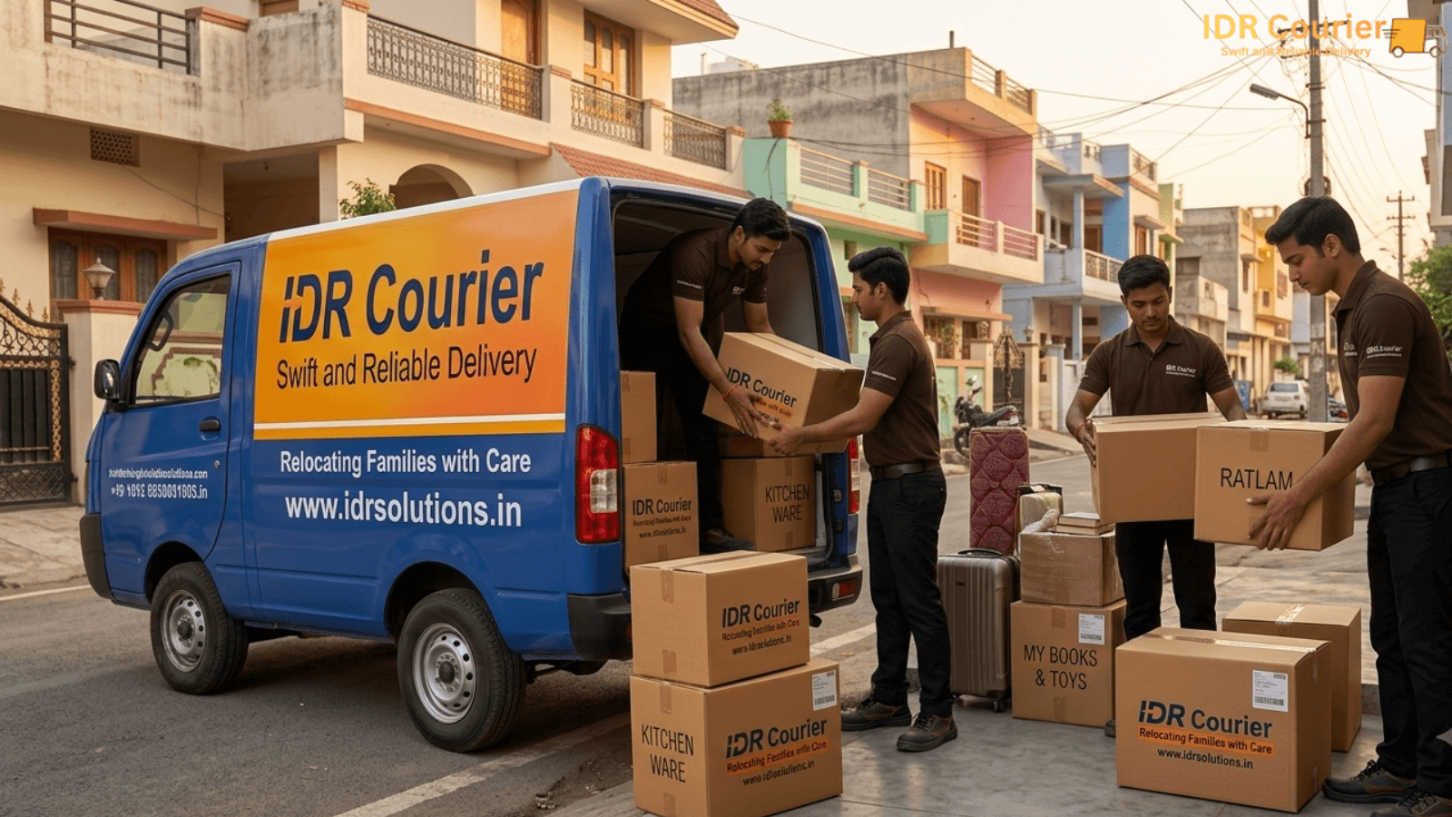 Business cargo boxes loaded for dispatch from Ratlam SEZ area