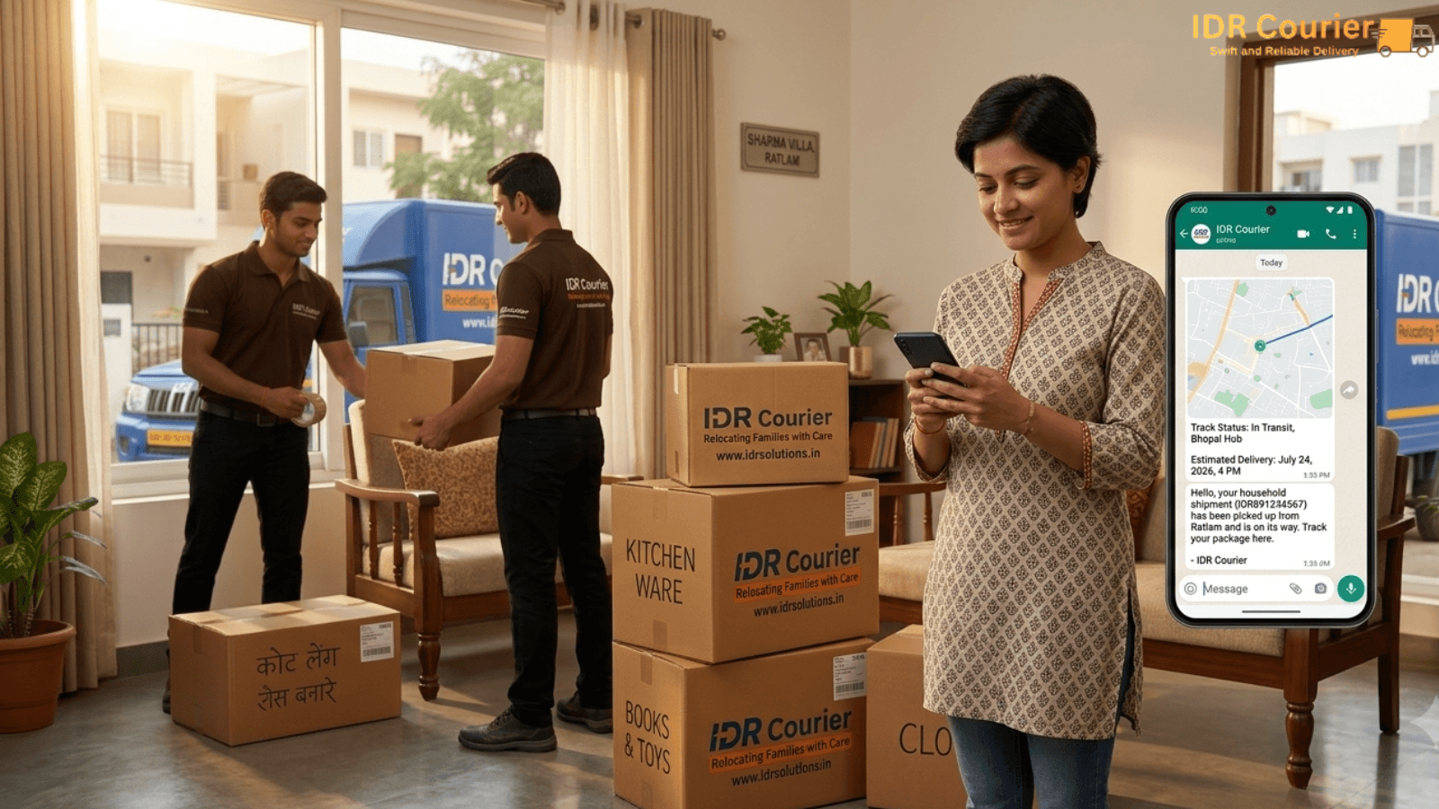 Customer signing for courier delivery confirmation in Ratlam