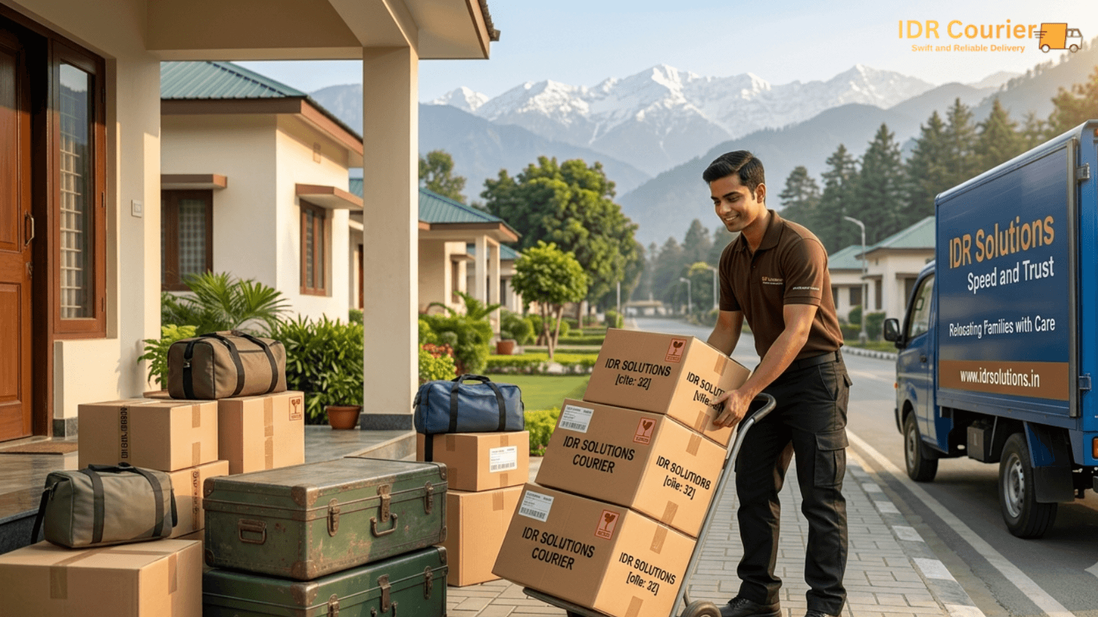 Doorstep courier pickup of sealed household cartons and luggage in Yol Cantonment near Dharamshala